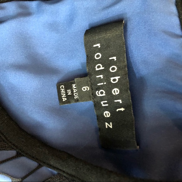 robert rodriguez black blue dress sz 6 sleeveless - Picture 6 of 8